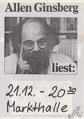 Allen Ginsberg, Hamburg,  Selbstorganisation, Literatur, Lesung, Gespräch