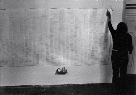 Hilka Nordhausen, Konzeptkunst, Zeichnung, Zeit, Untersuchungen zum Zeichenvorga