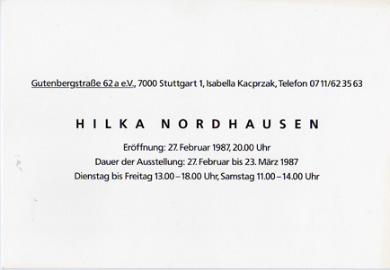 Hilka Nordhausen, Blindzeichnungen, Ausstellung, Isabella Kacprzak, Stuttgart