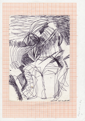 Hilka Nordhausen, Zeichnung, Bierdeckel, Milimeterpapier, Quasar