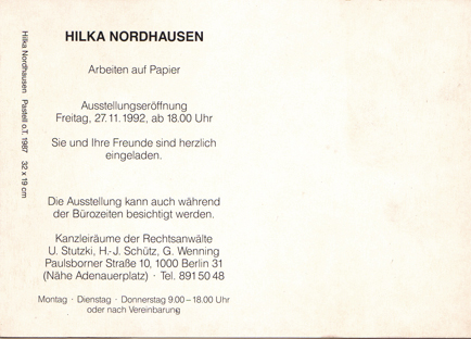 Hilka Nordhausen, Papierarbeiten, Ausstellung
