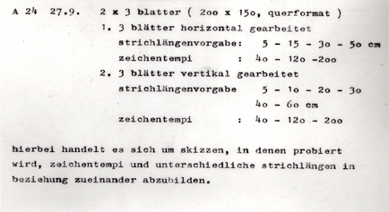 Hilka Nordhausen, Konzeptkunst, Untersuchungen zum Zeichenvorgang