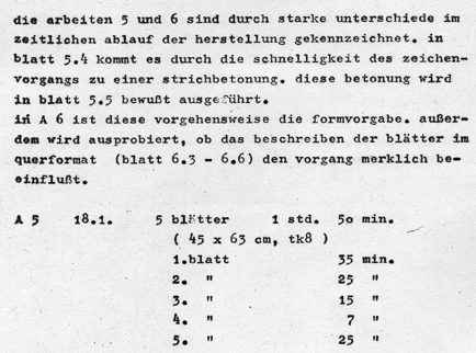Hilka Nordhausen, Konzeptkunst, Untersuchungen zum Zeichenvorgang