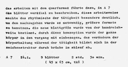 Hilka Nordhausen, Konzeptkunst, Untersuchungen zum Zeichenvorgang