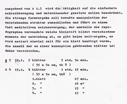 Kunst, Konzeptkunst, Zeichnung, Zeit, Untersuchungen zum Zeichenvorgang
